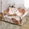 Dog Pomeranian Pattern Print Loveseat Cover-grizzshop