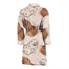 Dog Pomeranian Pattern Print Men Long Robe-grizzshop