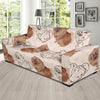 Dog Pomeranian Pattern Print Sofa Covers-grizzshop