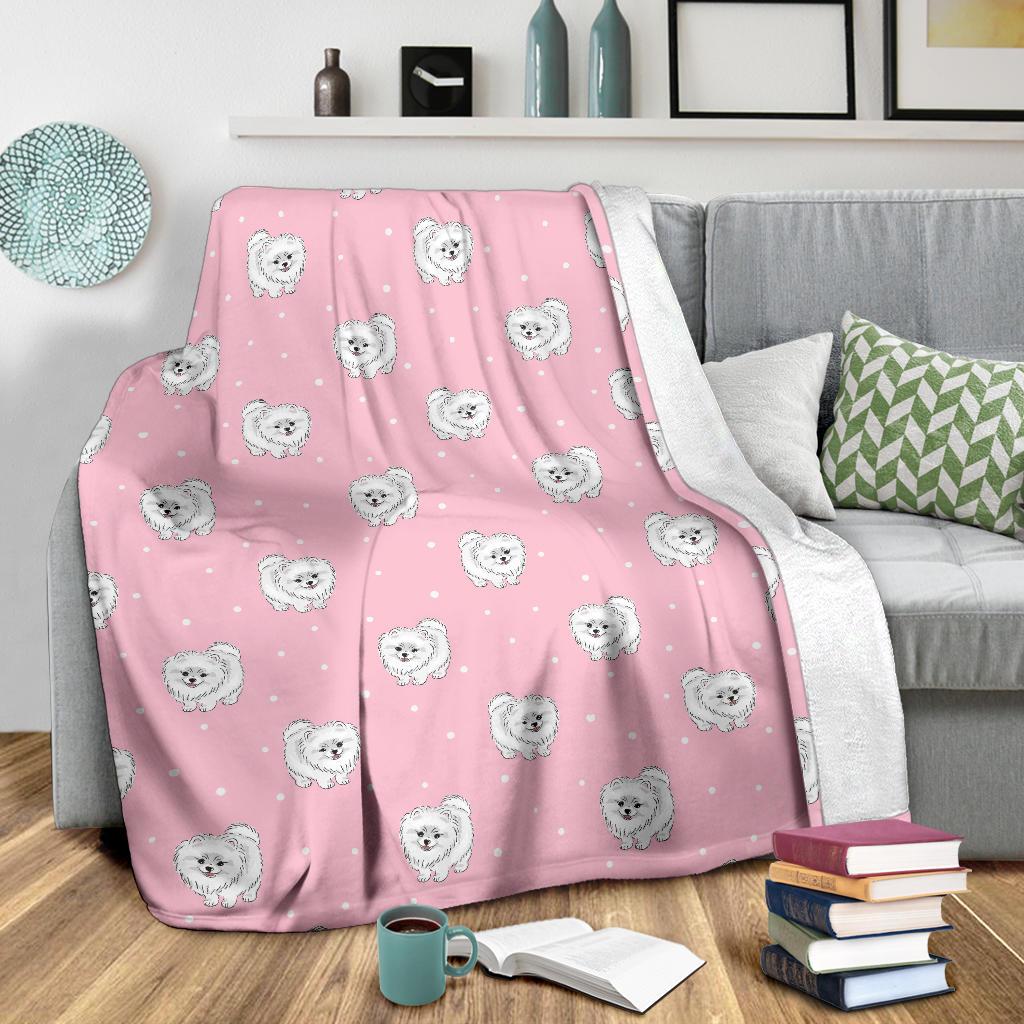 Dog Pomeranian Print Pattern Blanket-grizzshop