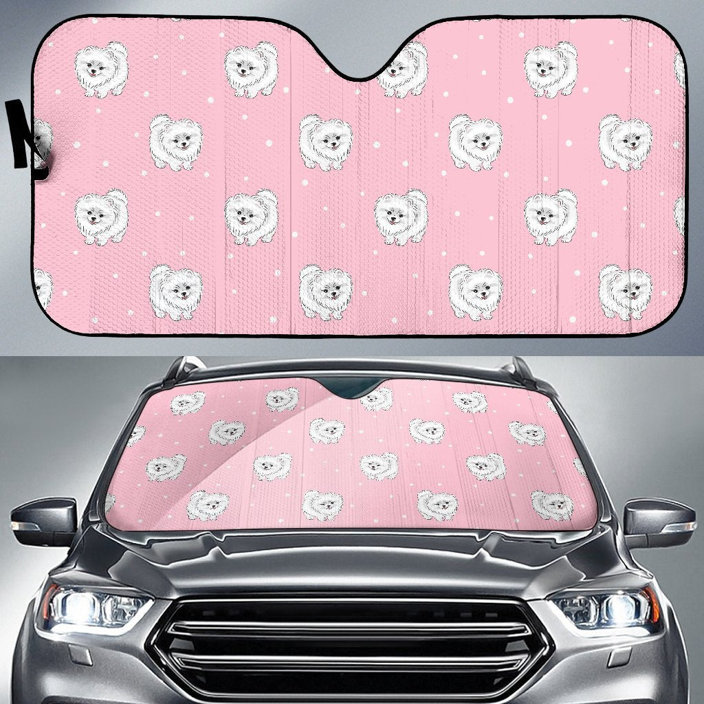 Dog Pomeranian Print Pattern Car Sun Shade-grizzshop