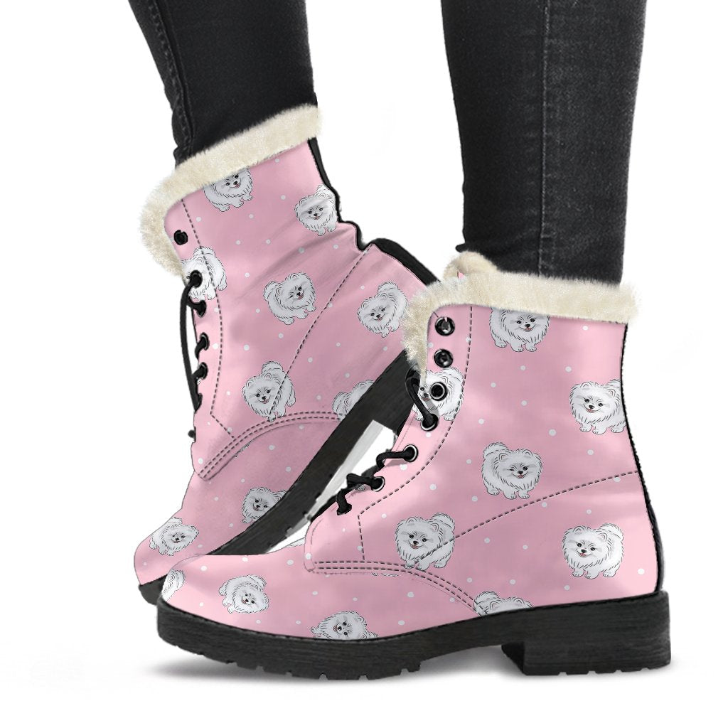 Dog Pomeranian Print Pattern Comfy Winter Boots-grizzshop