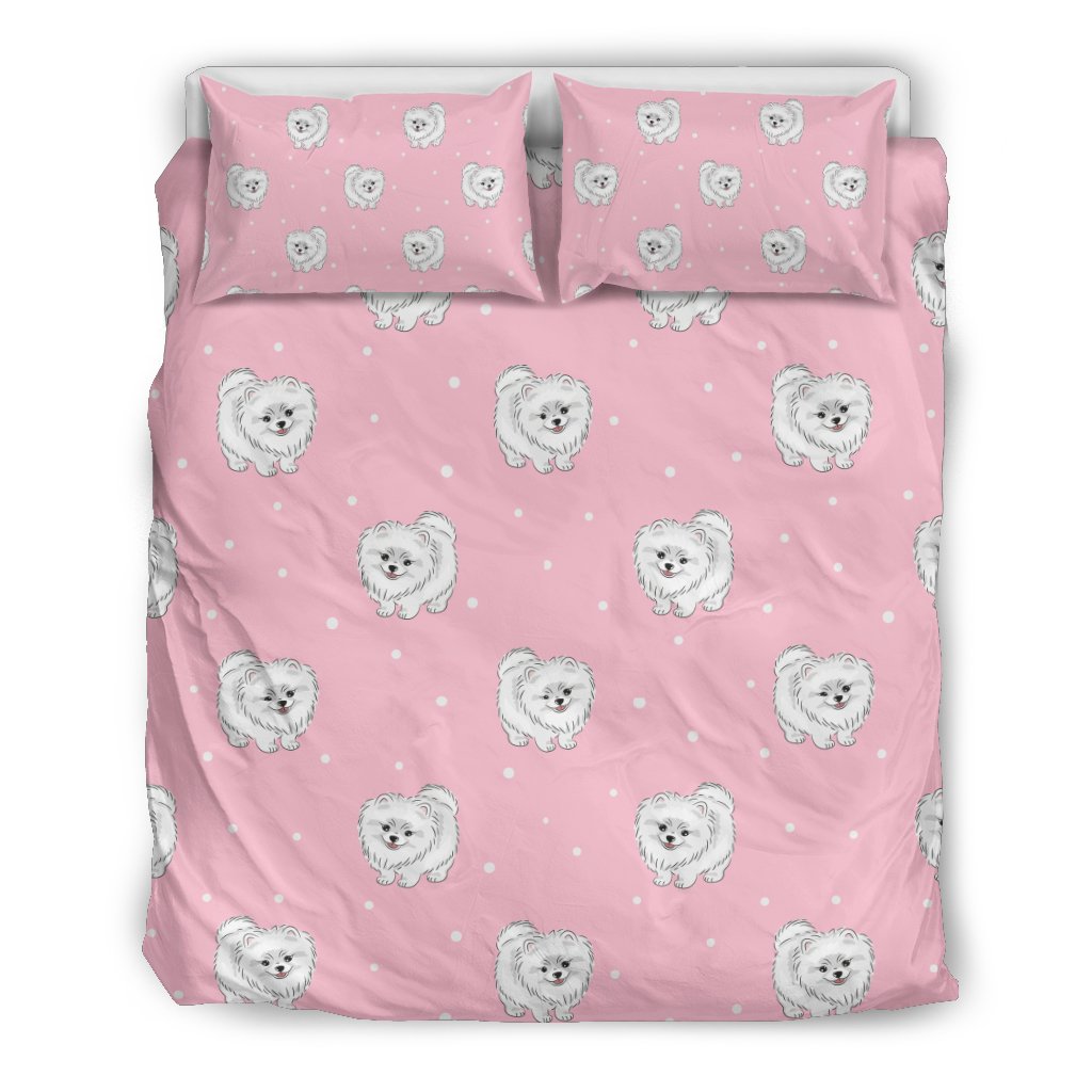 Dog Pomeranian Print Pattern Duvet Cover Bedding Set-grizzshop