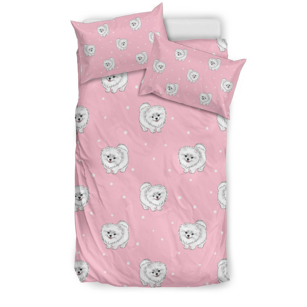 Dog Pomeranian Print Pattern Duvet Cover Bedding Set-grizzshop