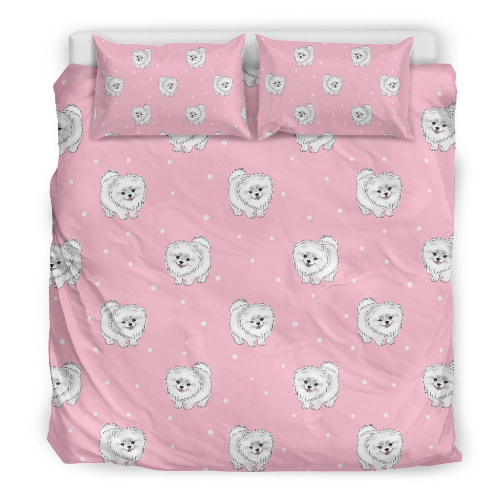 Dog Pomeranian Print Pattern Duvet Cover Bedding Set-grizzshop