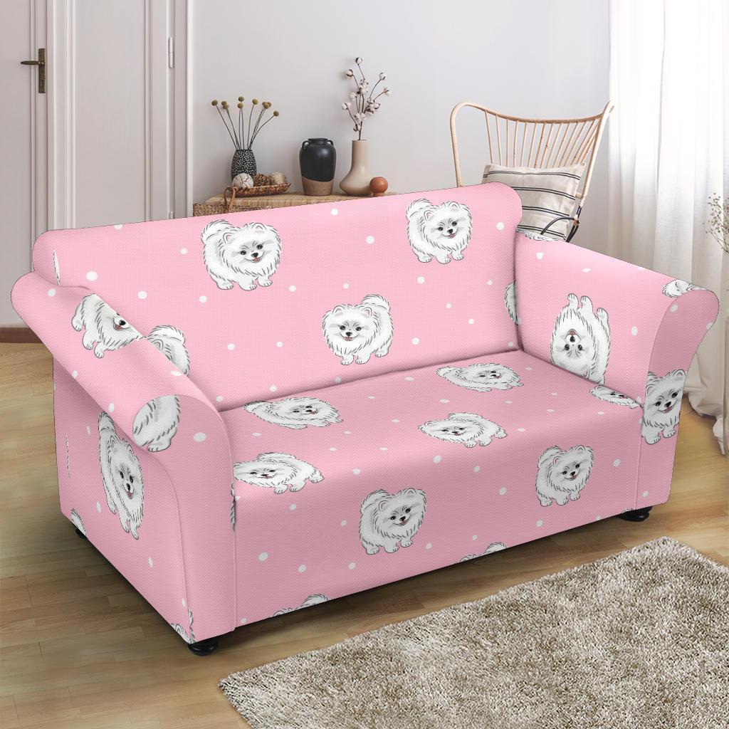 Dog Pomeranian Print Pattern Loveseat Cover-grizzshop