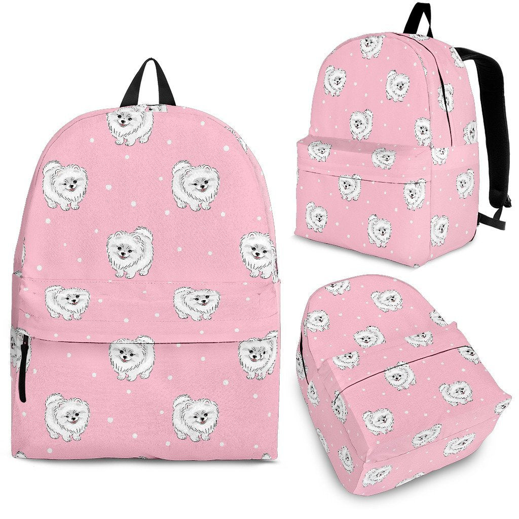 Dog Pomeranian Print Pattern Premium Backpack-grizzshop