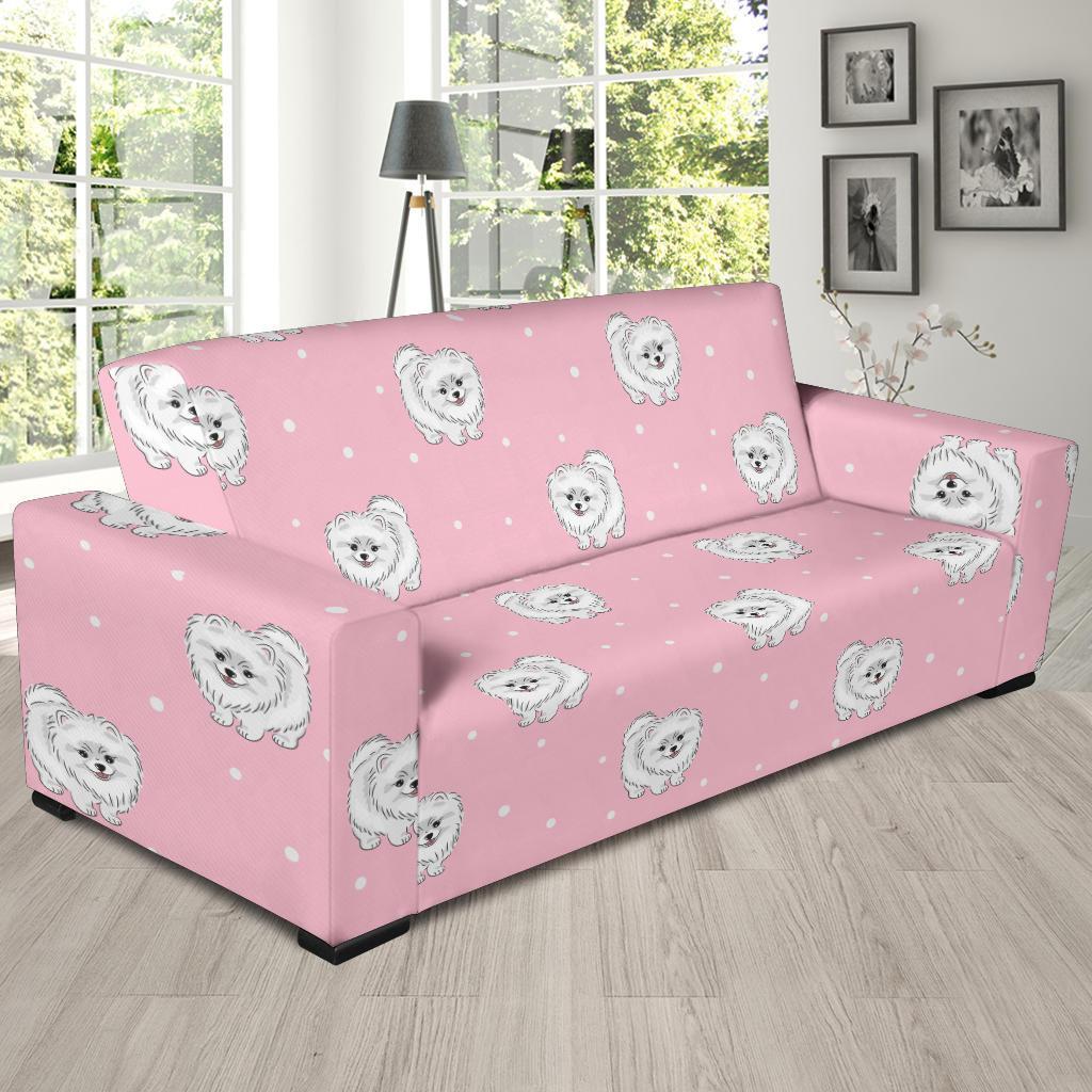 Dog Pomeranian Print Pattern Sofa Covers-grizzshop