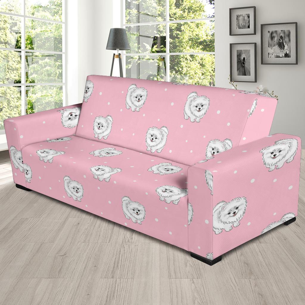 Dog Pomeranian Print Pattern Sofa Covers-grizzshop