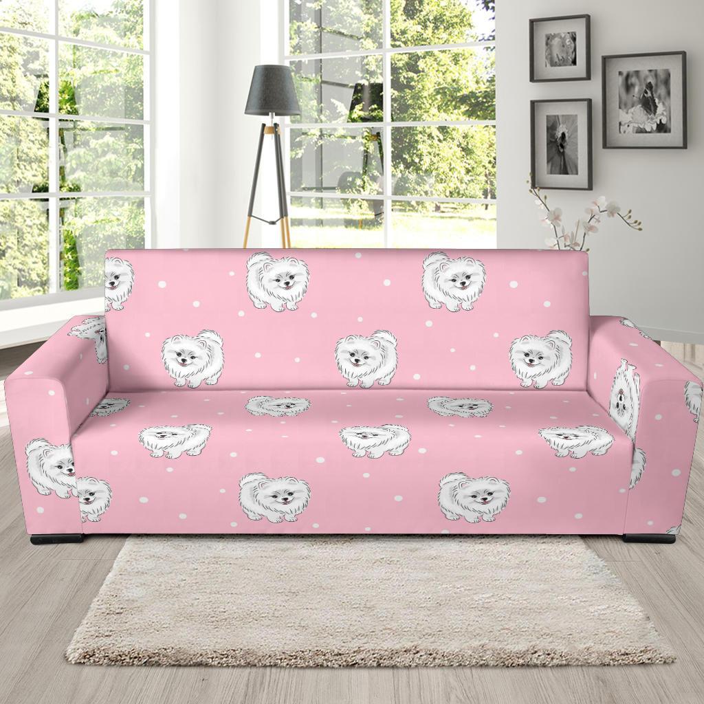 Dog Pomeranian Print Pattern Sofa Covers-grizzshop