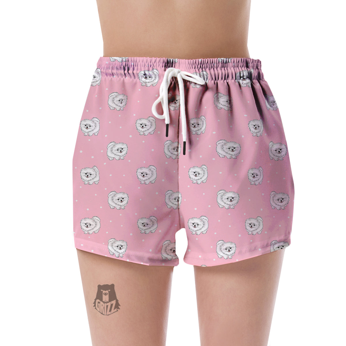 Dog Pomeranian Print Pattern Women's Shorts-grizzshop