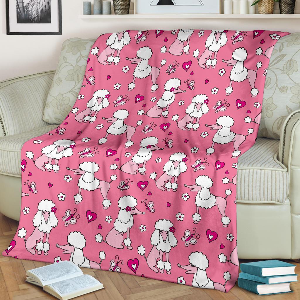 Dog Poodle Pattern Print Blanket-grizzshop