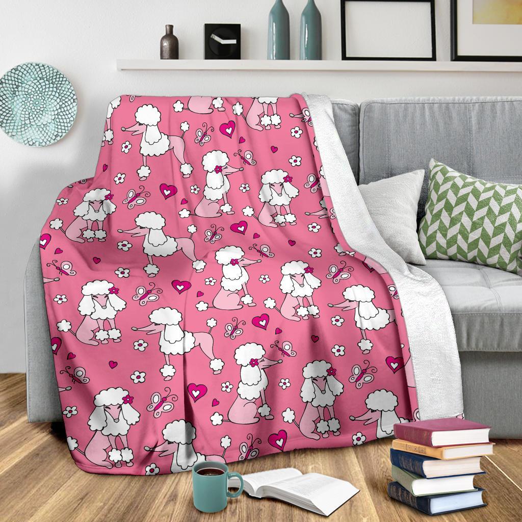 Dog Poodle Pattern Print Blanket-grizzshop