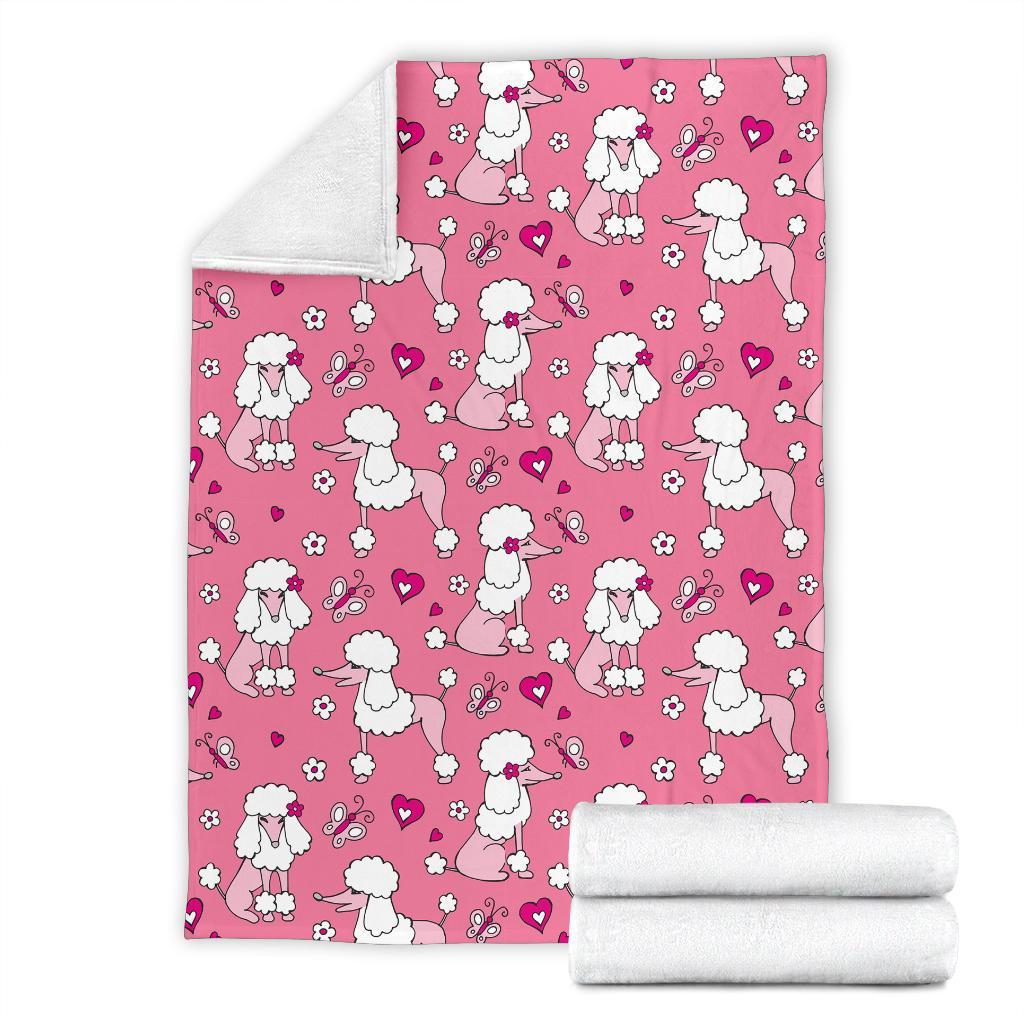 Dog Poodle Pattern Print Blanket-grizzshop