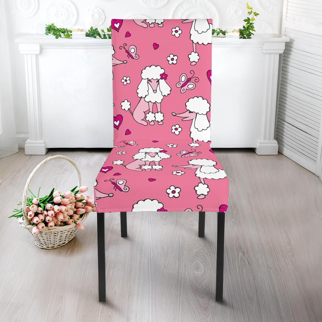 Dog Poodle Pattern Print Chair Cover-grizzshop