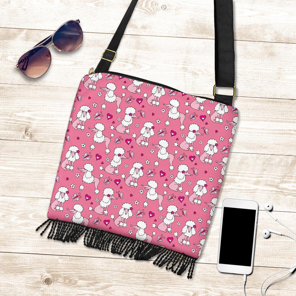 Dog Poodle Pattern Print Crossbody Bags-grizzshop