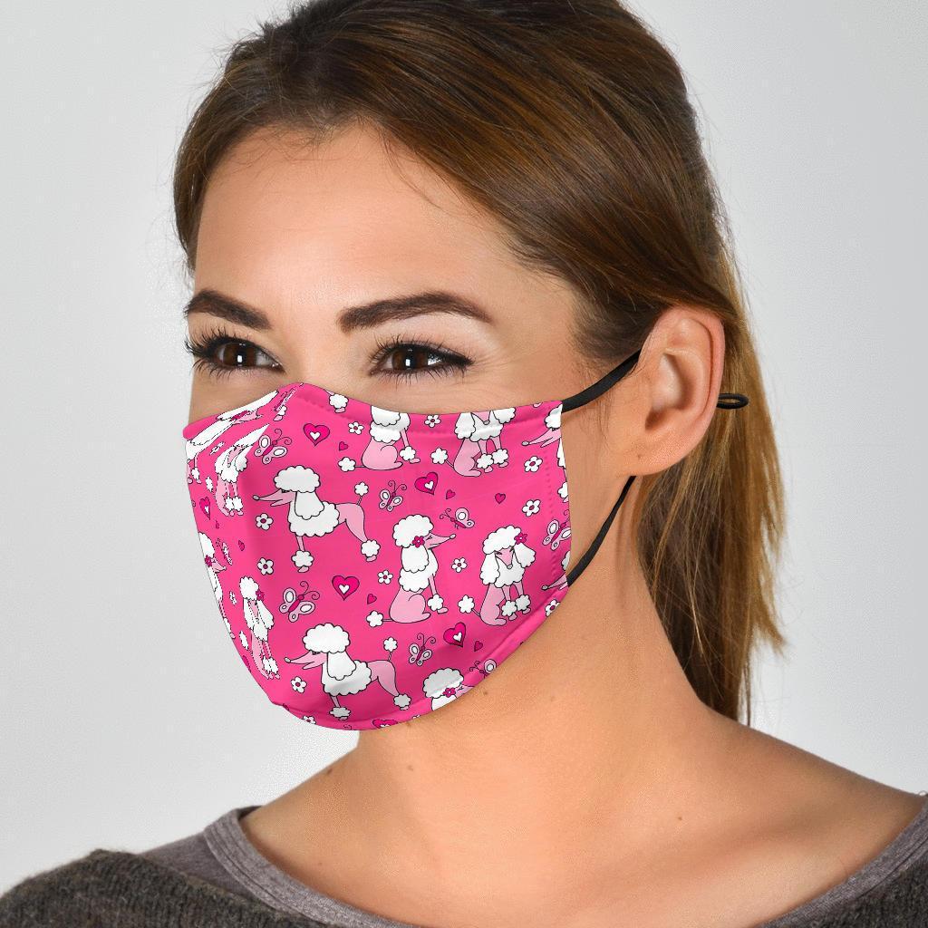 Dog Poodle Pattern Print Face Mask-grizzshop