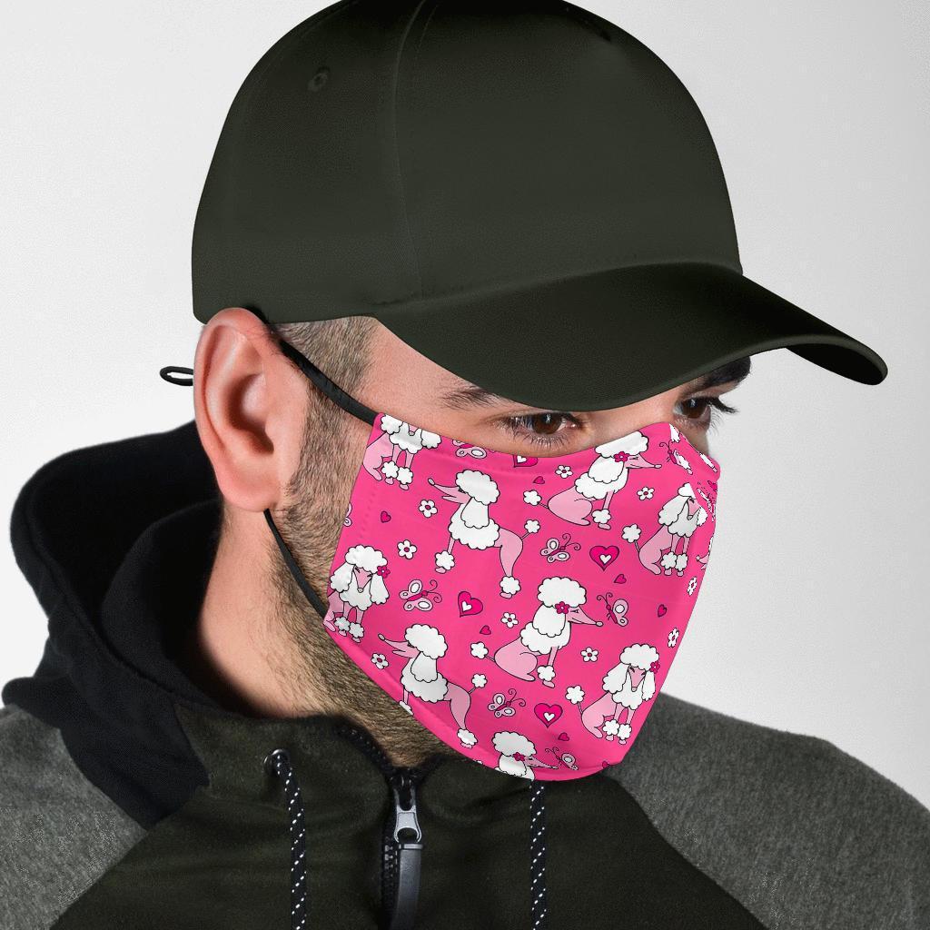 Dog Poodle Pattern Print Face Mask-grizzshop