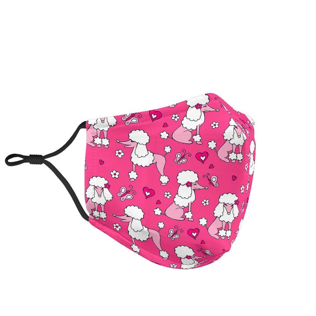 Dog Poodle Pattern Print Face Mask-grizzshop