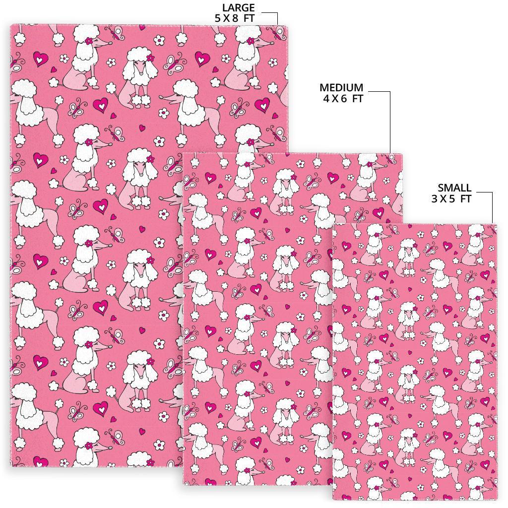 Dog Poodle Pattern Print Floor Mat-grizzshop