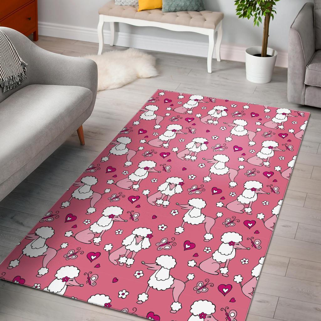 Dog Poodle Pattern Print Floor Mat-grizzshop