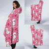 Dog Poodle Pattern Print Hooded Blanket-grizzshop