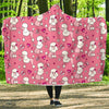 Dog Poodle Pattern Print Hooded Blanket-grizzshop