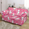 Dog Poodle Pattern Print Loveseat Cover-grizzshop