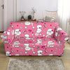 Dog Poodle Pattern Print Loveseat Cover-grizzshop