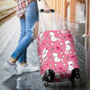 Dog Poodle Pattern Print Luggage Cover Protector-grizzshop