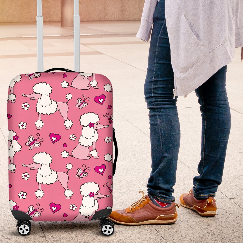 Dog Poodle Pattern Print Luggage Cover Protector-grizzshop