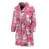 Dog Poodle Pattern Print Men Long Robe-grizzshop