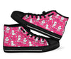 Dog Poodle Pattern Print Men Women's High Top Shoes-grizzshop