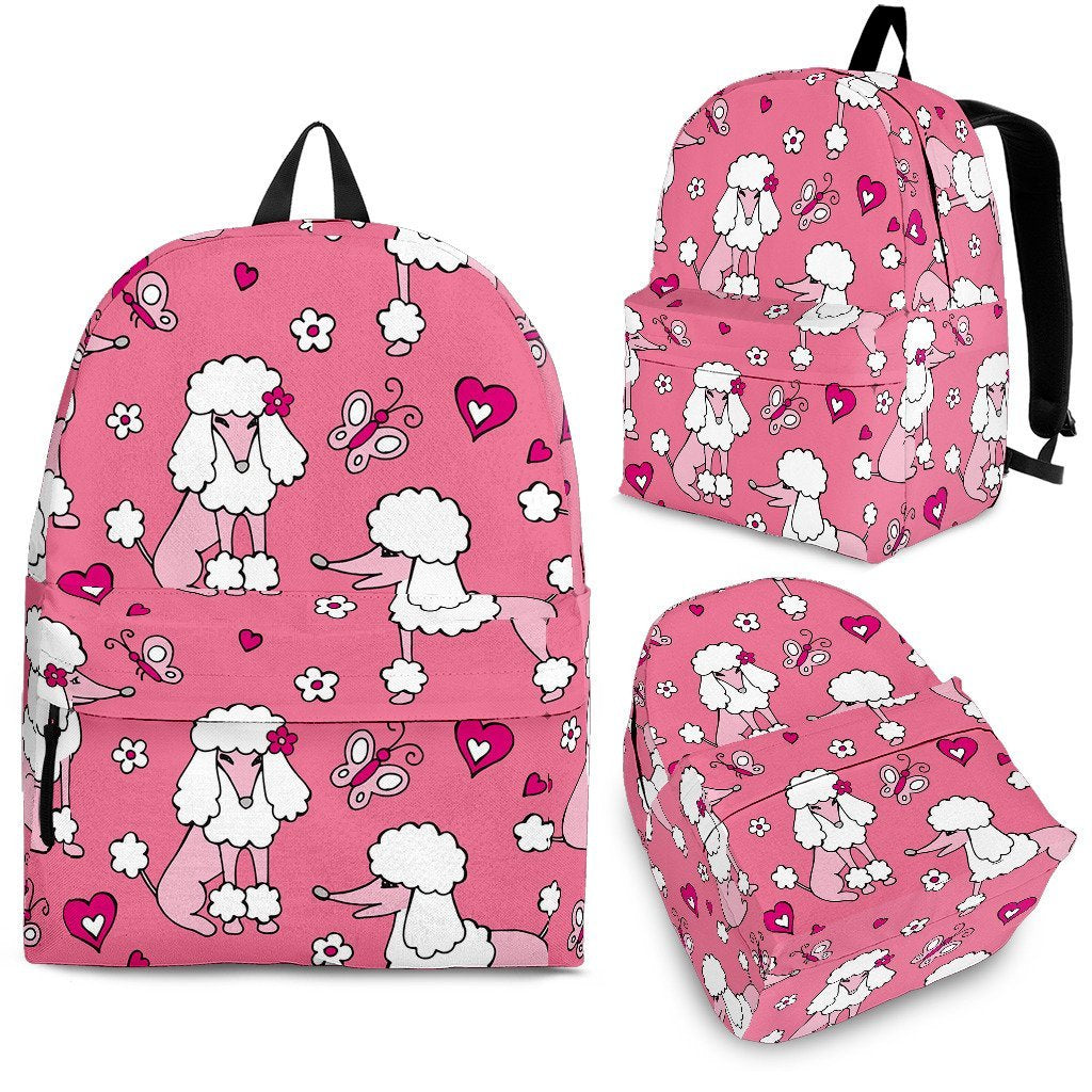 Dog Poodle Pattern Print Premium Backpack-grizzshop