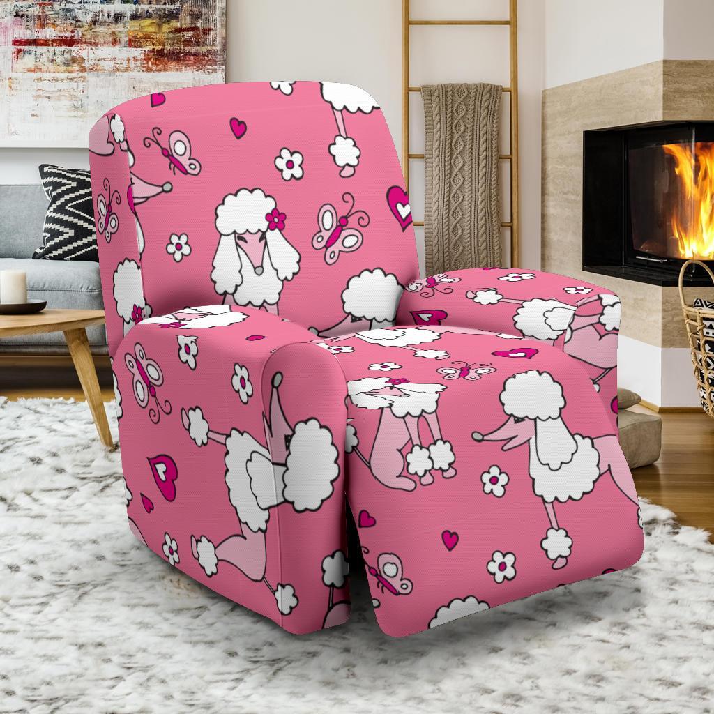 Dog Poodle Pattern Print Recliner Cover-grizzshop