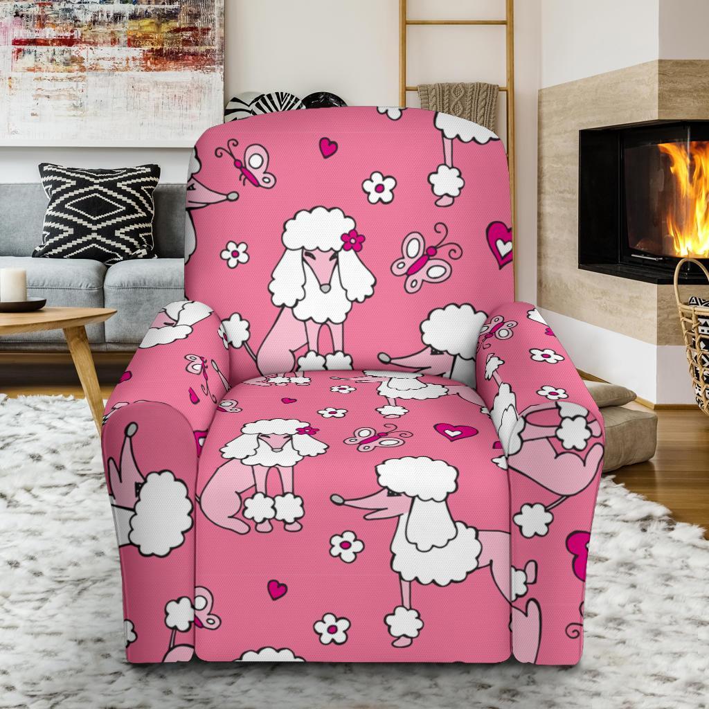 Dog Poodle Pattern Print Recliner Cover-grizzshop