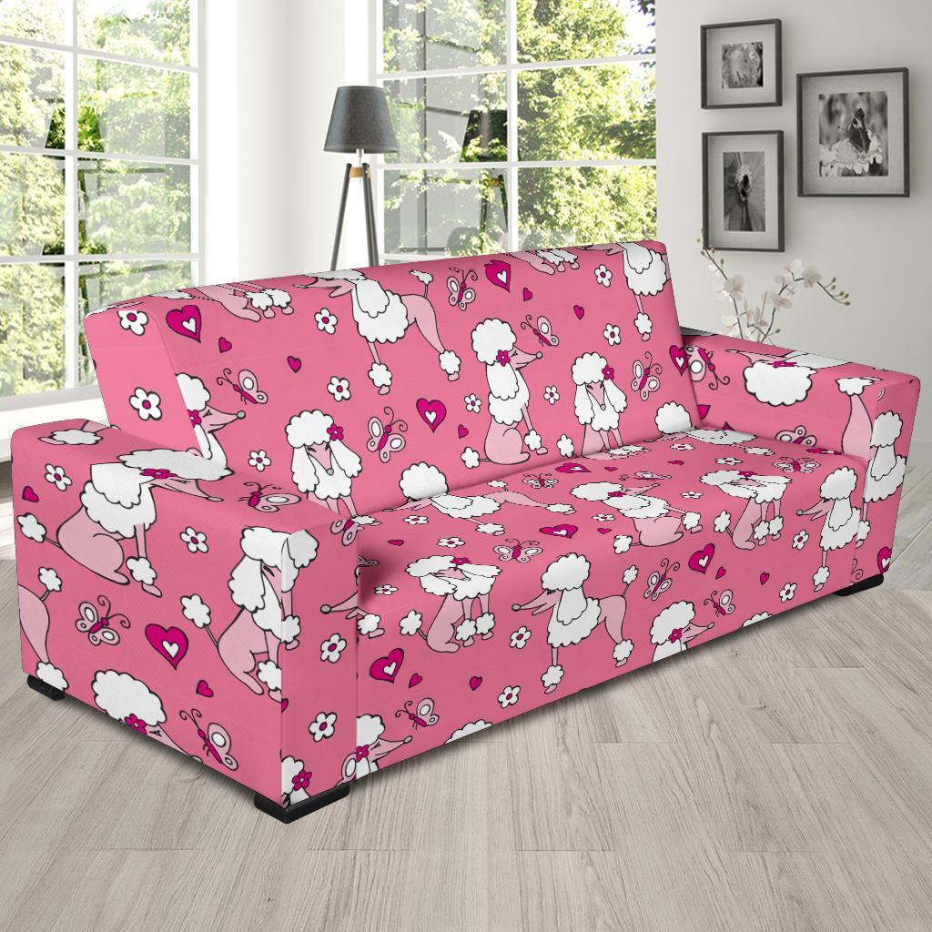 Dog Poodle Pattern Print Sofa Covers-grizzshop