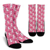 Dog Poodle Pattern Print Unisex Crew Socks-grizzshop