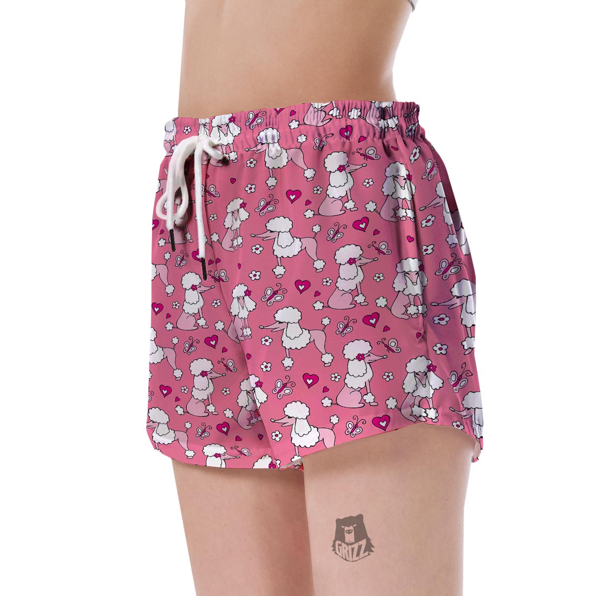 Dog Poodle Pattern Print Women's Shorts-grizzshop