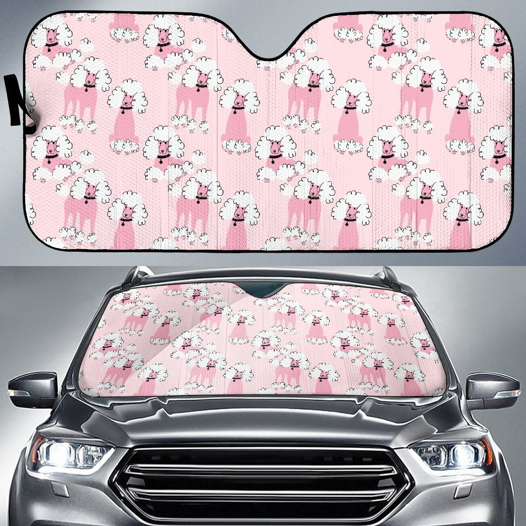 Dog Poodle Print Pattern Car Sun Shade-grizzshop