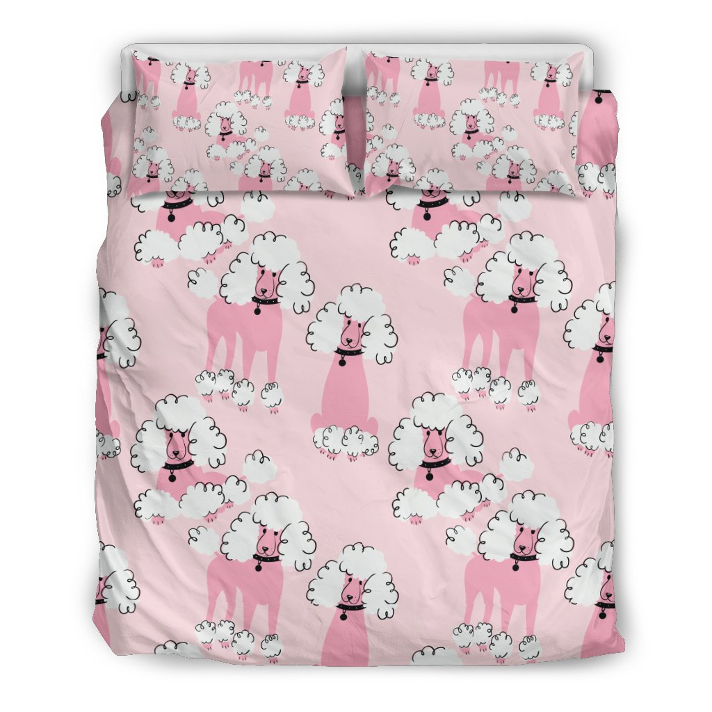 Dog Poodle Print Pattern Duvet Cover Bedding Set-grizzshop