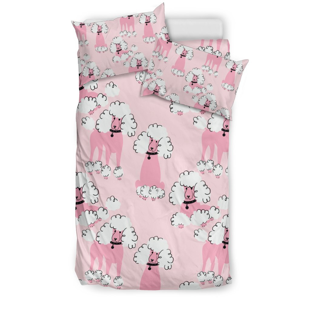 Dog Poodle Print Pattern Duvet Cover Bedding Set-grizzshop