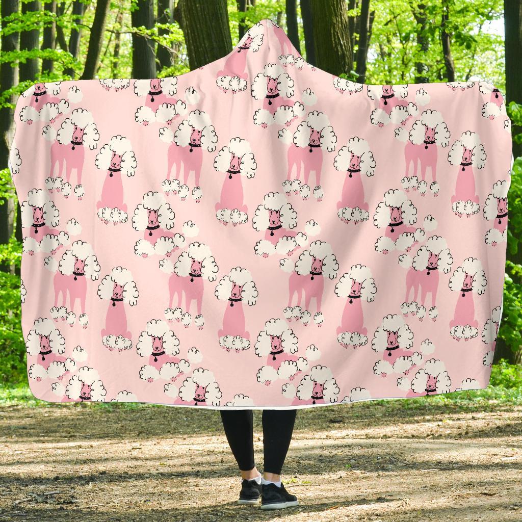 Dog Poodle Print Pattern Hooded Blanket-grizzshop