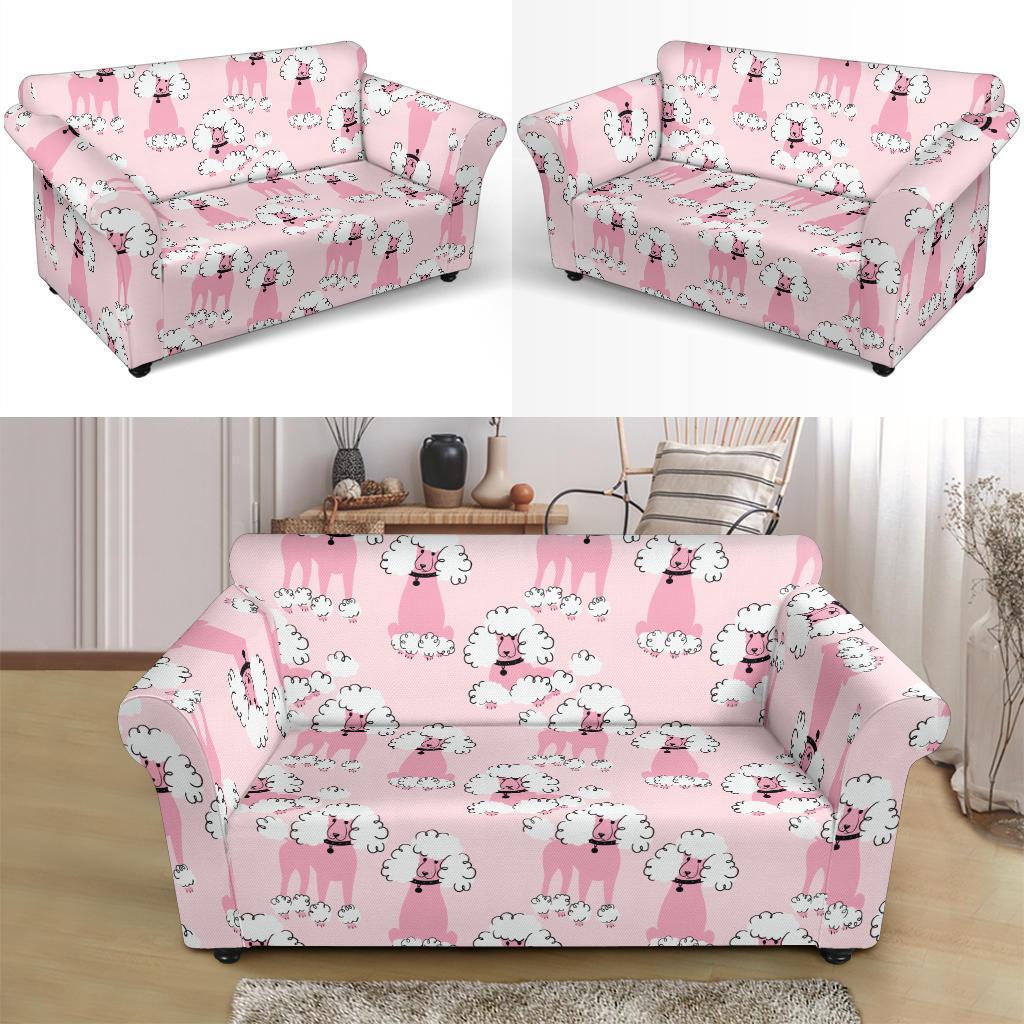 Dog Poodle Print Pattern Loveseat Cover-grizzshop