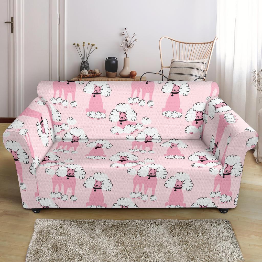 Dog Poodle Print Pattern Loveseat Cover-grizzshop