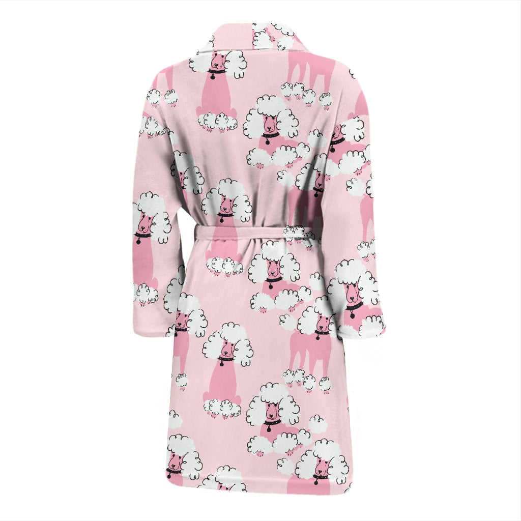 Dog Poodle Print Pattern Men Long Robe-grizzshop