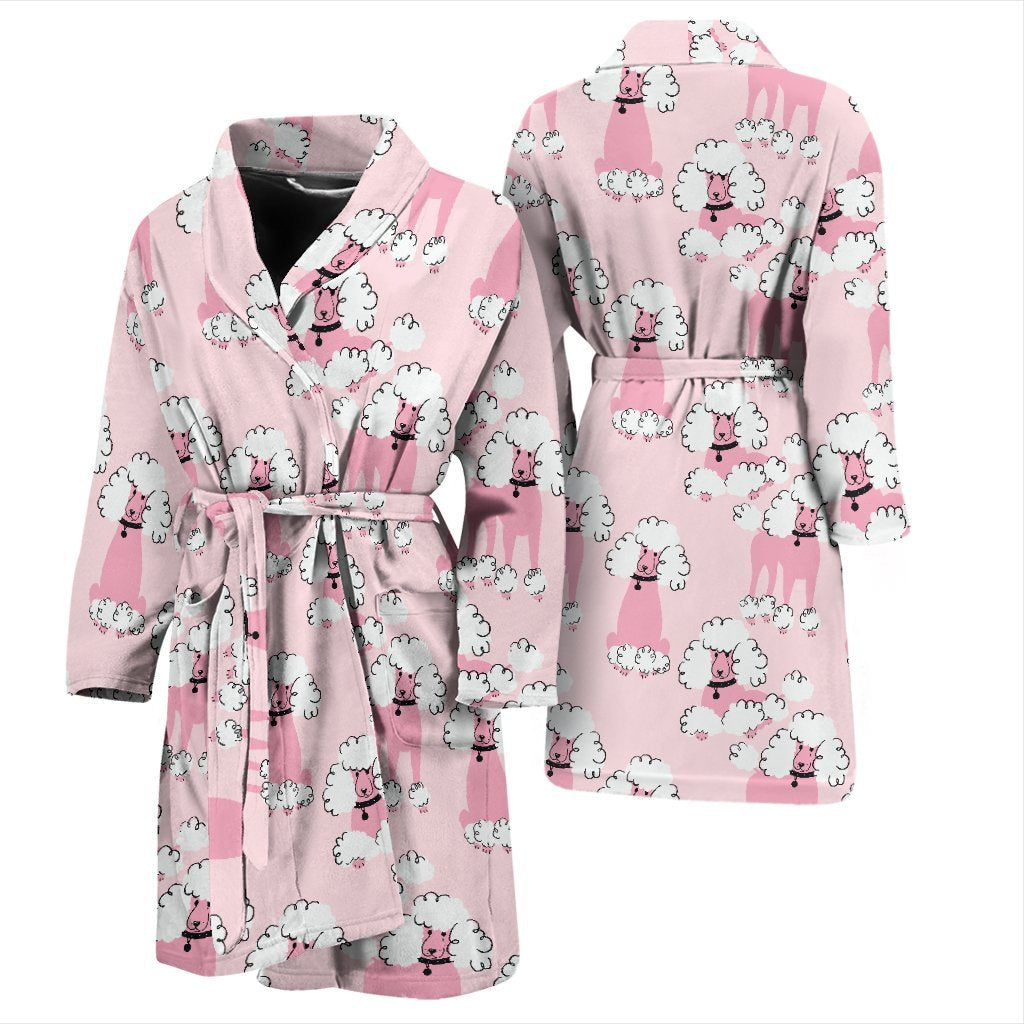 Dog Poodle Print Pattern Men Long Robe-grizzshop