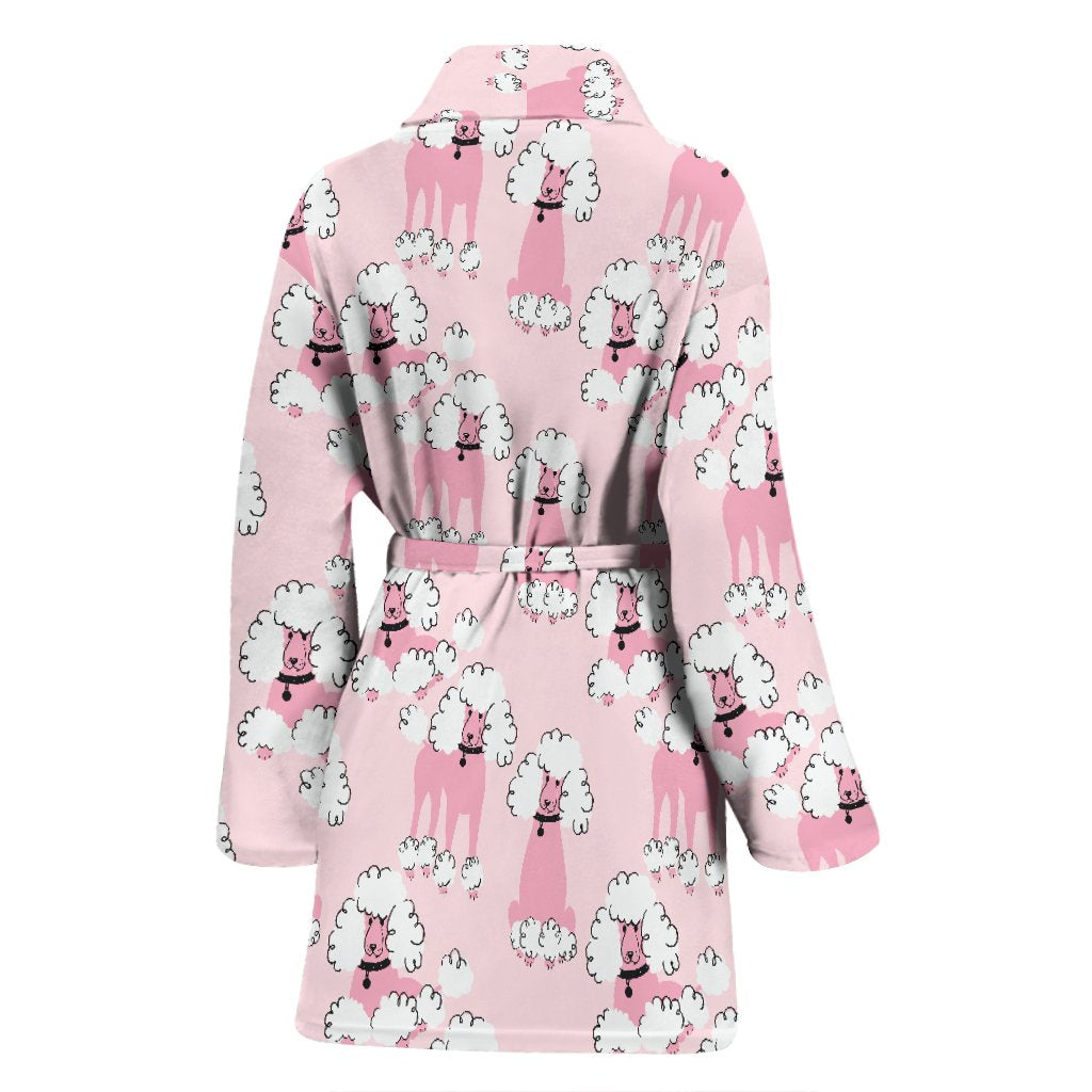 Dog Poodle Print Pattern Print Women Long Robe-grizzshop