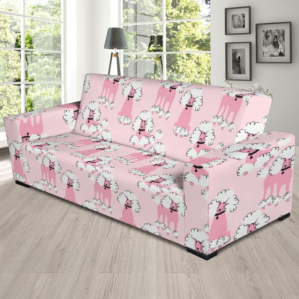 Dog Poodle Print Pattern Sofa Covers-grizzshop