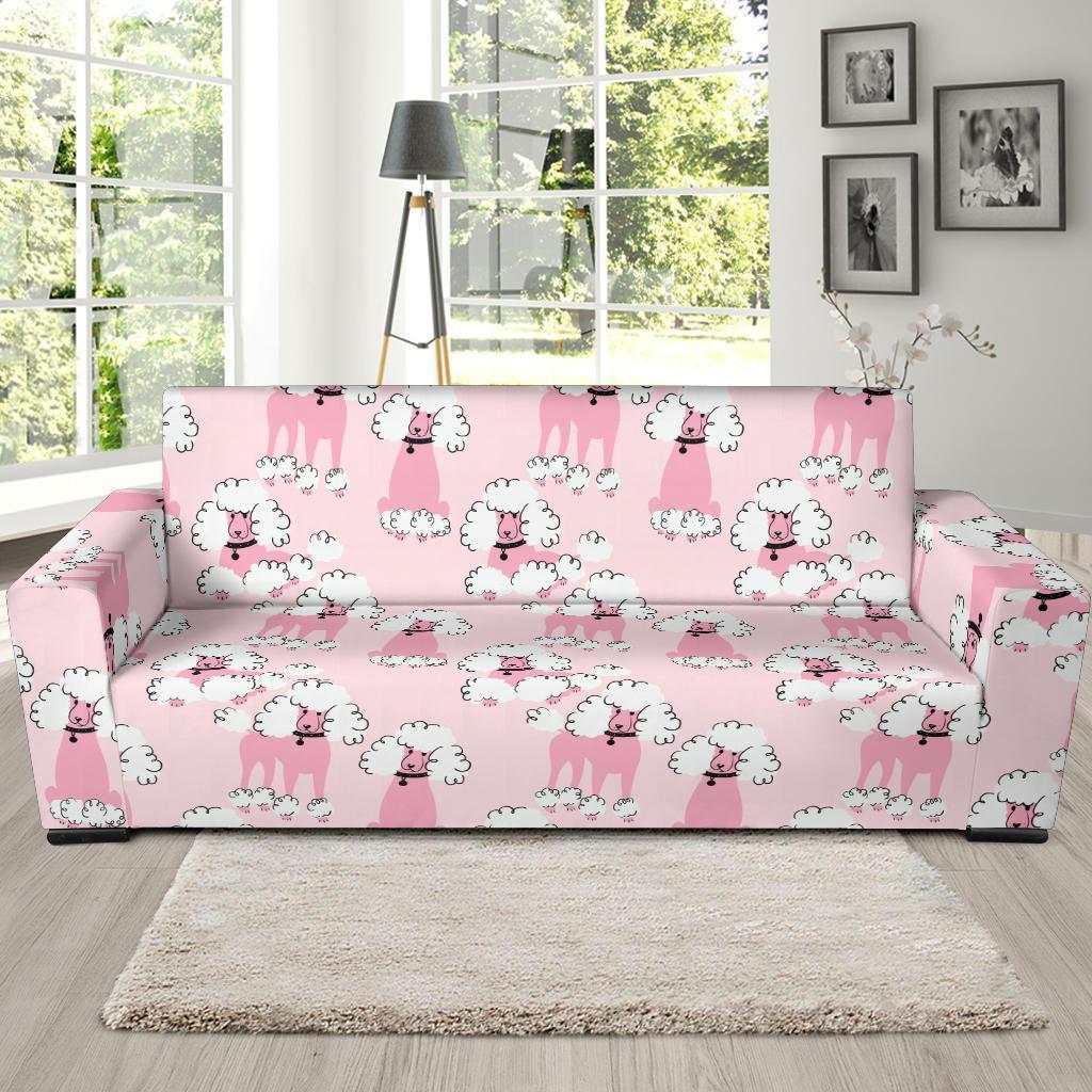 Dog Poodle Print Pattern Sofa Covers-grizzshop